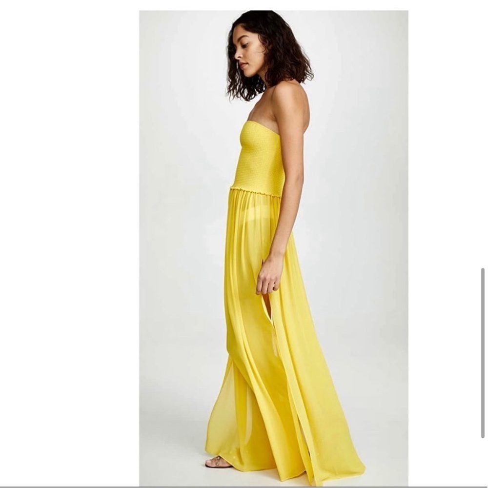 Ramy Brook Calista Strapless Dress in Orange. - Picture 6 of 9